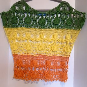 Crochet Tri-color Swim suit Cover Up